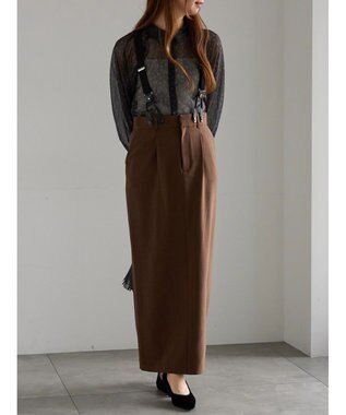 Te chichi サスペンダータイトスカート ブラウン