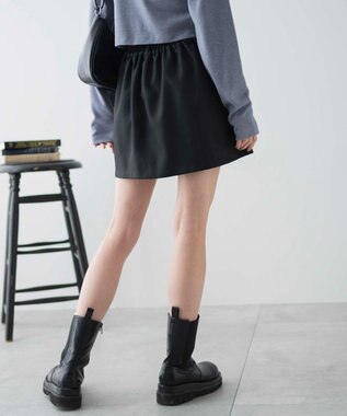 WEGO レイヤードスリットスカパン ブラック