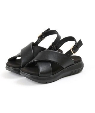 AcureZ オトナのスポサン クロスベルトデザイン「軽×ラクサンダル」 ブラック