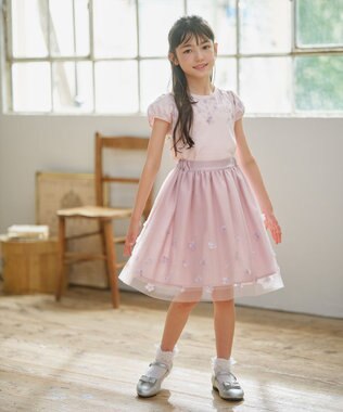 組曲 KIDS 【110-140㎝】ミスティフラワー Tシャツ ピンク