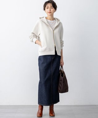 23区 S 【洗える】コットンエアーダンボール コクーン フーディー ベージュ系