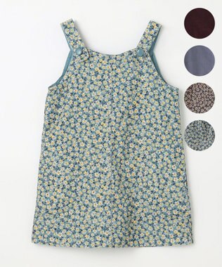 組曲 KIDS 【100㎝】モノトーンフラワーコーデュロイ ワンピース ブルー系5