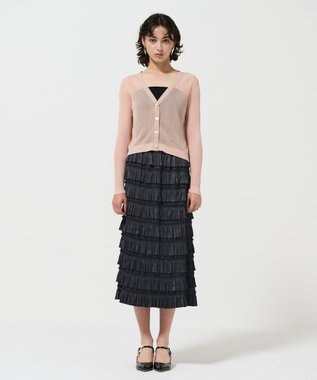 GRACE CONTINENTAL フリルタイトスカート チャコール