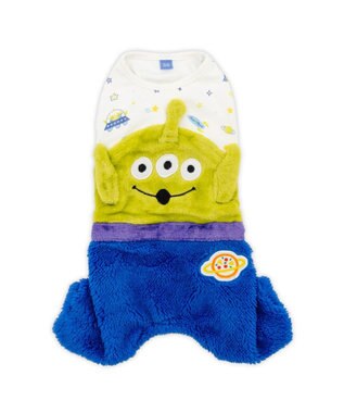 PET PARADISE ディズニー トイ・ストーリー ふわふわエイリアン ロンパース 小型犬 ホワイト×ライム