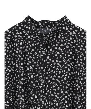 Green Parks ２ｗａｙ小花柄ギャザーシャツワンピース Black