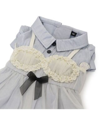 PET PARADISE cherircouture ドッキングワンピース 小型犬 グレー