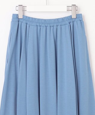 J.PRESS LADIES L 【洗える】ジャージー フレアー スカート ブルー系