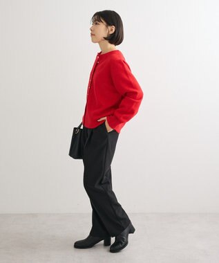 Green Parks 金釦コンパクトニットカーディガン Red