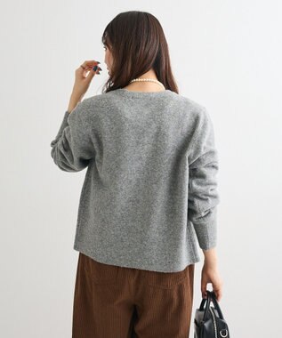 Green Parks 金釦コンパクトニットカーディガン Gray Mixture