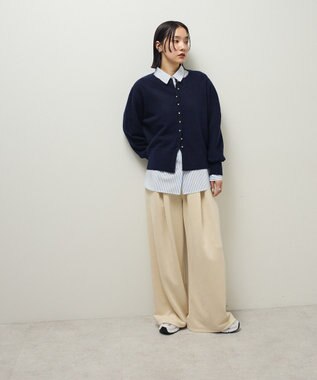 Green Parks 金釦コンパクトニットカーディガン Navy