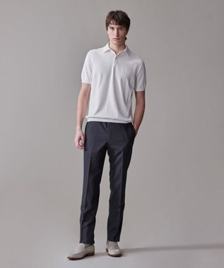 J.PRESS MEN 機能×縫製₌快適な着心地 「高見え」ニットポロ【接触冷感 / 洗える】ホールガーメントニット ポロシャツ ホワイト系