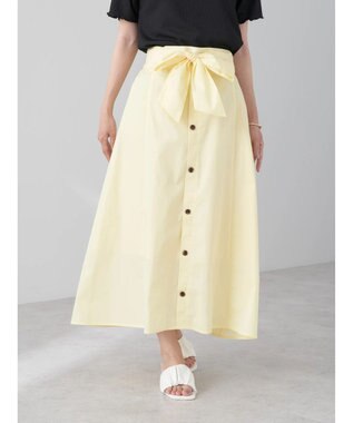 earth music&ecology ウエストリボンヘムスカート Yellow
