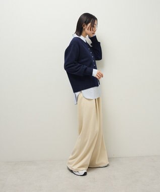 Green Parks 金釦コンパクトニットカーディガン Navy