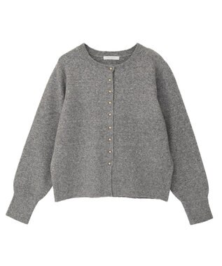 Green Parks 金釦コンパクトニットカーディガン Gray Mixture