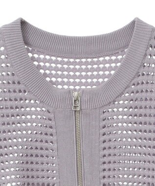 AMERICAN HOLIC ジップアップメッシュニットカーディガン Light Purple