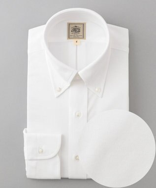 J.PRESS MEN 【Single Needle Tailoring】スムースフィールハイゲージニットシャツ / B.D. ホワイト系