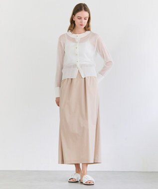 BEIGE， MALLOW / コットンタック イージーフレアスカート Beige