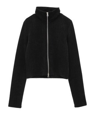 earth music&ecology ベロアケーブルＺｉｐカーディガン Ivory