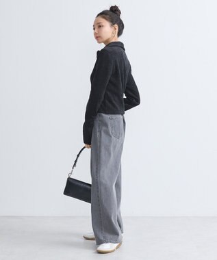 earth music&ecology ベロアケーブルＺｉｐカーディガン Ivory