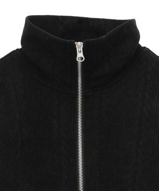 earth music&ecology ベロアケーブルＺｉｐカーディガン Ivory