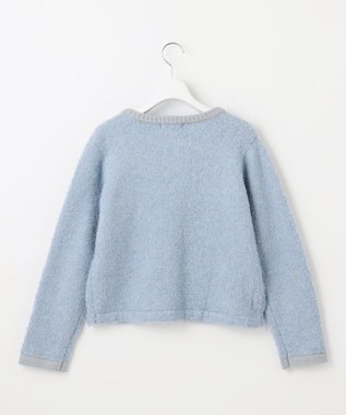 Feroux 【洗える】ブークレー ニットジャケット ブルー系