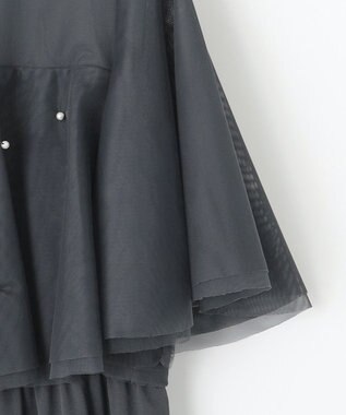 ANY SIS 【Lily Calin】ラッフルチュールフェイクパール ドレス スレート