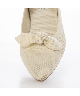 ing <ing>【サステナブル】２WAYポインテッドトゥニットパンプス ホワイト