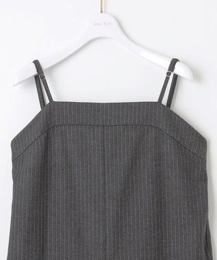 ANY SIS L 【洗える】起毛ストライプ ロンパース グレーストライプ
