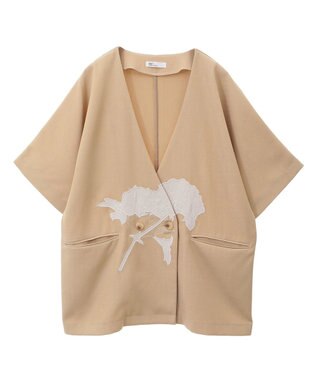 CRAFT STANDARD BOUTIQUE 刺繍カラーレスジャケット Beige