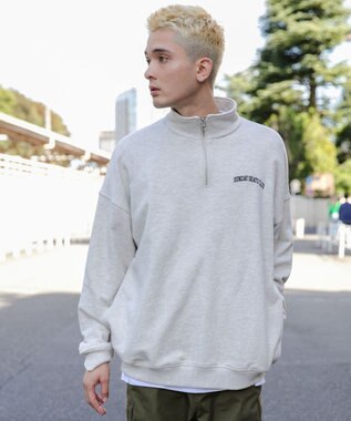 WEGO ヘビーウエイトハーフZIPワンポイントPO オートミール