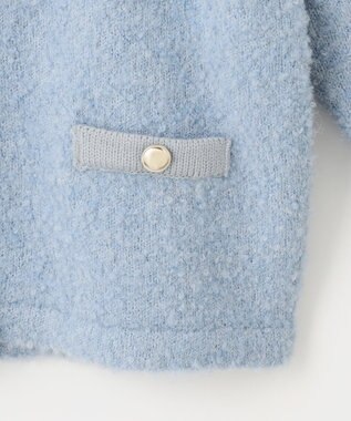 Feroux 【洗える】ブークレー ニットジャケット ブルー系