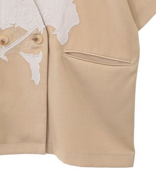 CRAFT STANDARD BOUTIQUE 刺繍カラーレスジャケット Beige