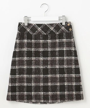 自由区 L BALLIループミルドチェック スカート ブラック×モカ