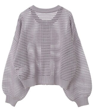 AMERICAN HOLIC ジップアップメッシュニットカーディガン Light Purple