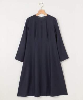 組曲 【WEB限定】ウールジョーゼット フレアワンピース ネイビー系