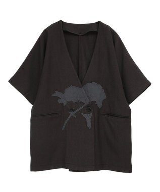 CRAFT STANDARD BOUTIQUE 刺繍カラーレスジャケット Dark Gray