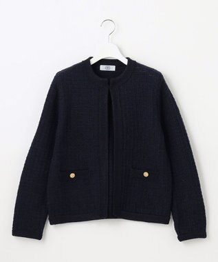 J.PRESS LADIES 【WEB限定カラーあり・洗える】TWEED ニット ジャケット ネイビー系5