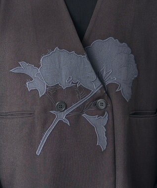 CRAFT STANDARD BOUTIQUE 刺繍カラーレスジャケット Dark Gray