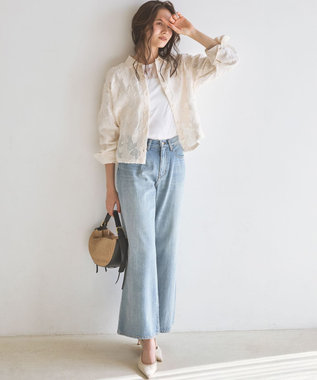 23区 L 【SLOW/一部店舗限定】ワイドシルエット デニム パンツ スカイブルー系