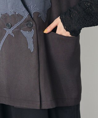 CRAFT STANDARD BOUTIQUE 刺繍カラーレスジャケット Dark Gray