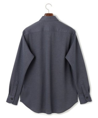 J.PRESS MEN ウールコットン ダブルカバーツイルシャツ ネイビー系