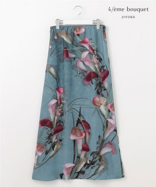 自由区 【カトリエムブーケ】Calla カラーモチーフスカート スモーキーブルー