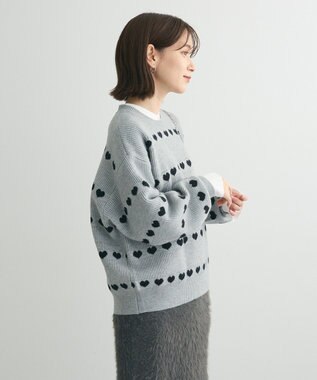 Green Parks ・ｓｗｉｎｇ　ｂｙ　ハートクルーネックニット Gray