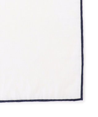 J.PRESS MEN 無地ヘムプリントリネン チーフ ネイビー系