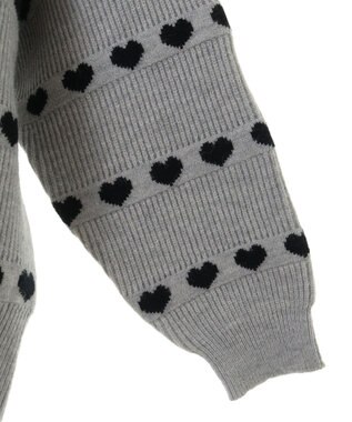 Green Parks ・ｓｗｉｎｇ　ｂｙ　ハートクルーネックニット Gray