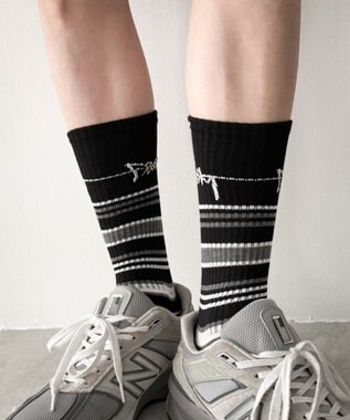 WEGO マルチボーダーソックス（R）　 ブラック