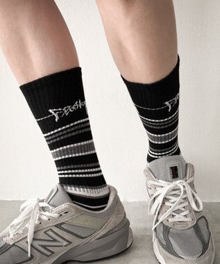 WEGO マルチボーダーソックス（R）　 ブラック