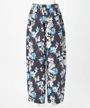 23区 【GOLD LABEL】ペインティングフラワープリント ワイドパンツ ブラック系5