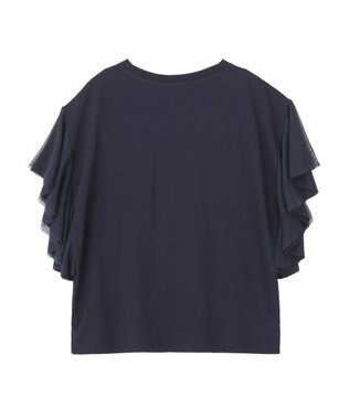AMERICAN HOLIC 【WEB限定】袖チュールサイドスリットプルオーバー Navy