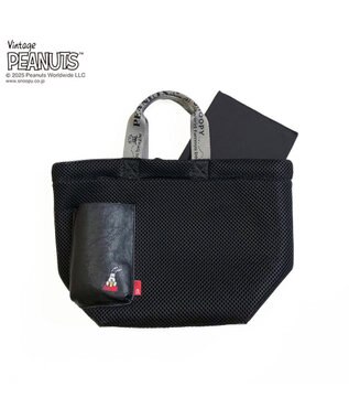 ROOTOTE 8433【スヌーピー】IP.デリ.ウエッファ.ピーナッツ-0K 03：ブラック